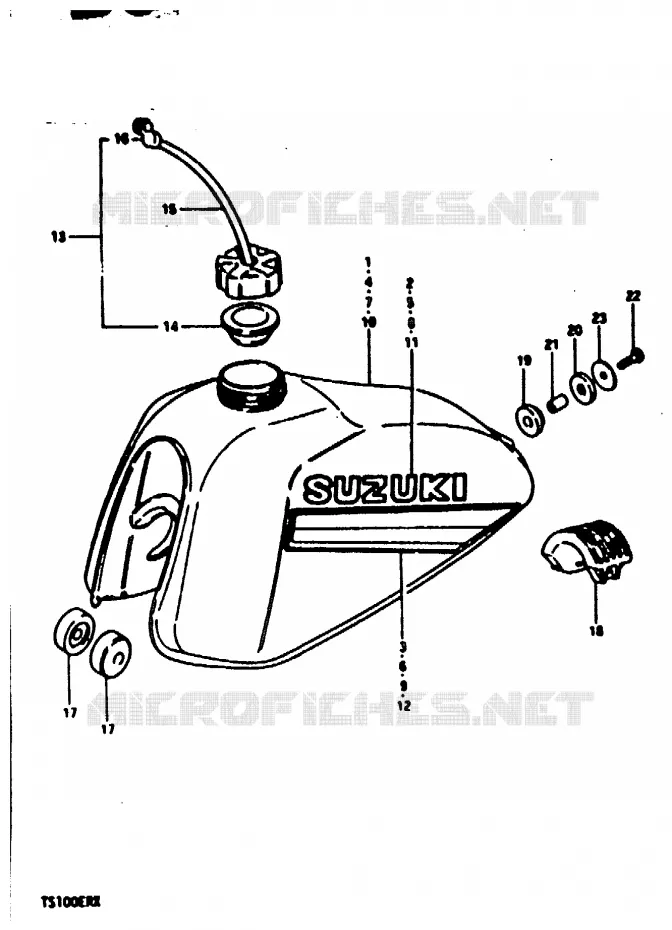 RESERVOIR D'ESSENCE (TS100ERX) Suzuki MOTO 100 TS-ER 1996  TS100ERT(T/X)