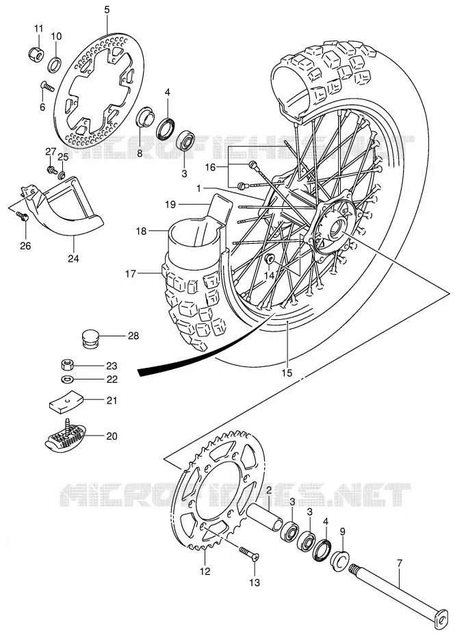 ROUE ARRIERE (MODELE K4) Suzuki MOTO 250 RM 2006  RM250K6(E3/E28)