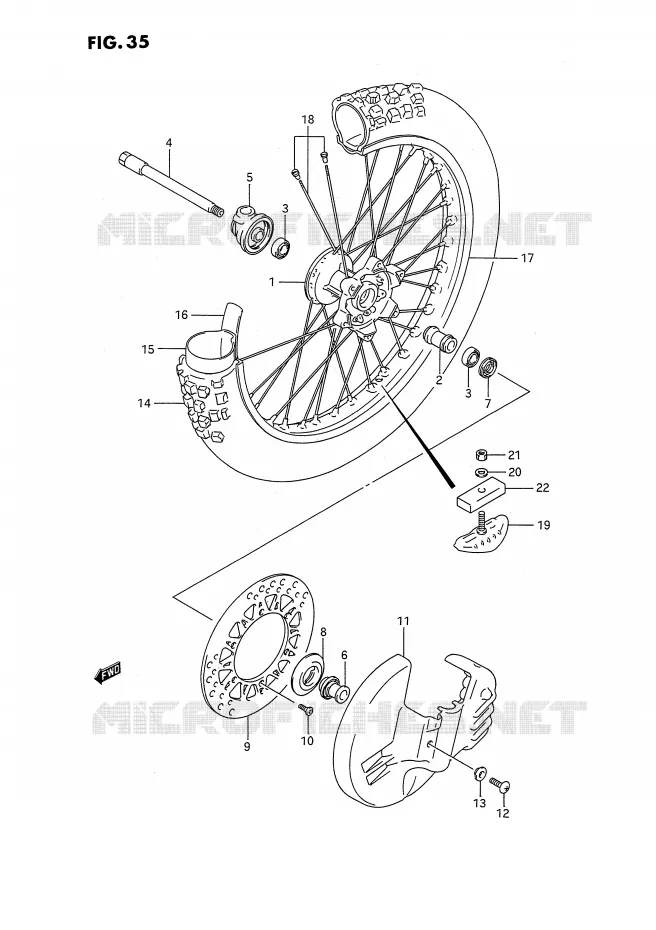 ROUE AVANT (MODELE K/L) Suzuki MOTO 250 RMX 1990  RMX250L(E3)