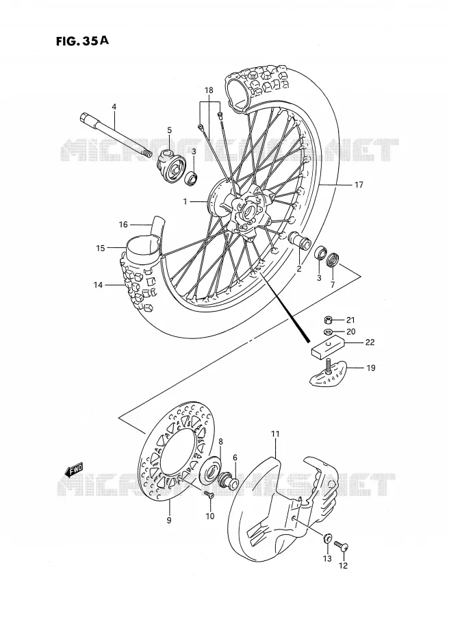 ROUE AVANT (MODELE M) Suzuki MOTO 250 RMX 1995  RMX250S(E3)