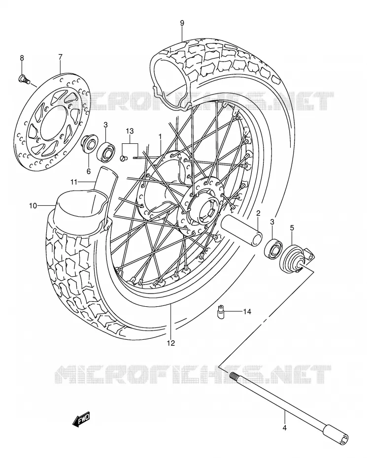 ROUE AVANT Suzuki MOTO 125 VAN-VAN 2003  RV125K3(E19)