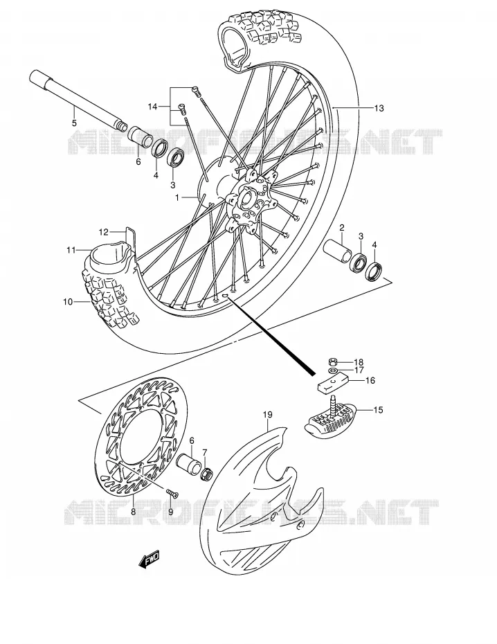 ROUE AVANT Suzuki MOTO 250 RM 2001  RM250K1(E2)