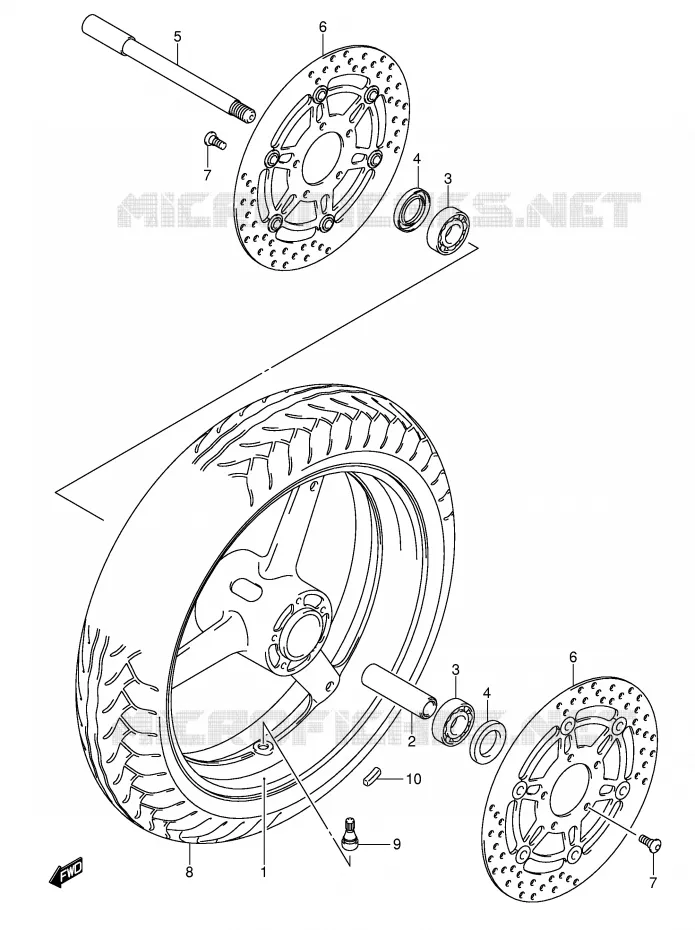 ROUE AVANT (VOIR NOTE) Suzuki MOTO 650 SV-S 2003  SV650SK3(E2)