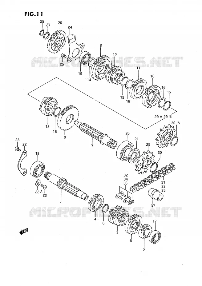 TRANSMISSION Suzuki MOTO 80 RM 1987  RM80XH(E2)
