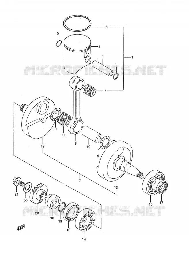 VILEBREQUIN (MODELE P/R) Suzuki MOTO 250 RMX 1991  RMX250M(E28)