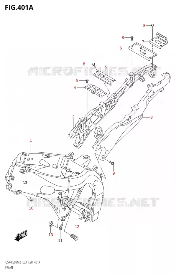 CADRE Suzuki MOTO 600 GSX-R 2022  GSX-R600 M2 (E03,E28,E33)