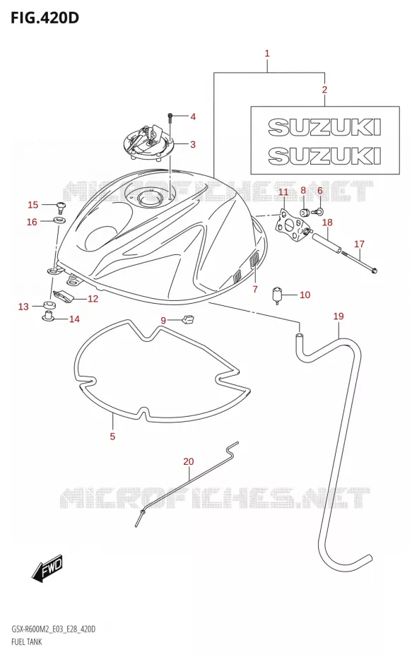 RESERVOIR D'ESSENCE (GSX-R600Z:E33) Suzuki MOTO 600 GSX-R 2022  GSX-R600 M2 (E03,E28,E33)
