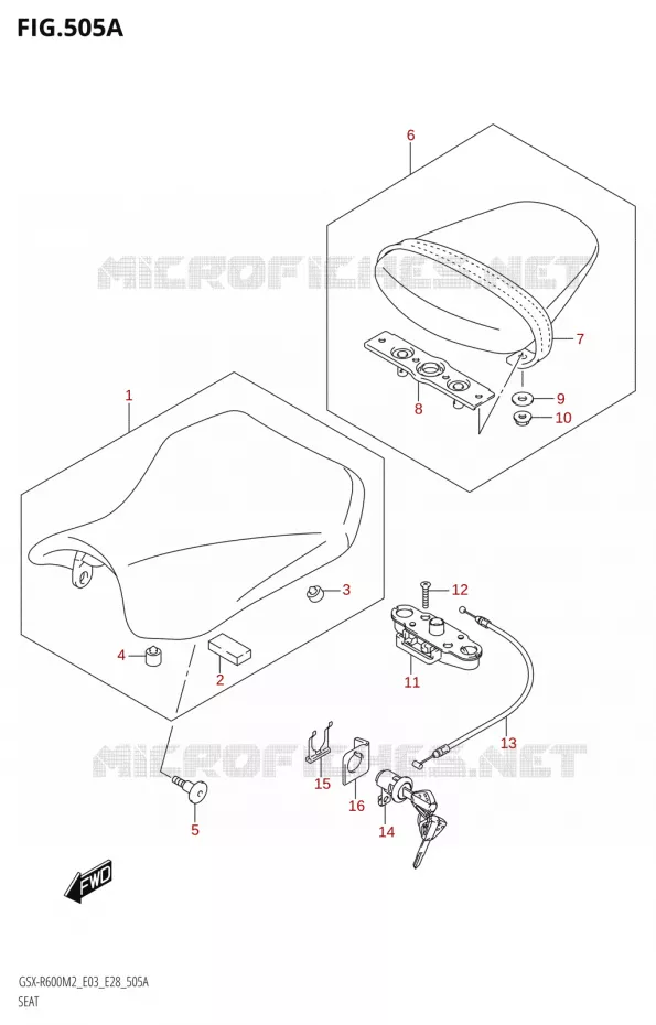 SELLE Suzuki MOTO 600 GSX-R 2022  GSX-R600 M2 (E03,E28,E33)