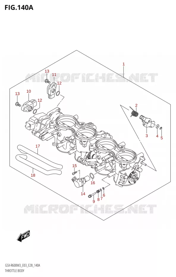CORPS DE PAPILLON (E03,E28) Suzuki MOTO 600 GSX-R 2023  GSX-R600 M3 (E03,E28,E33)