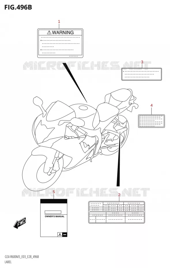 ETIQUETTE (E03) Suzuki MOTO 600 GSX-R 2023  GSX-R600 M3 (E03,E28,E33)
