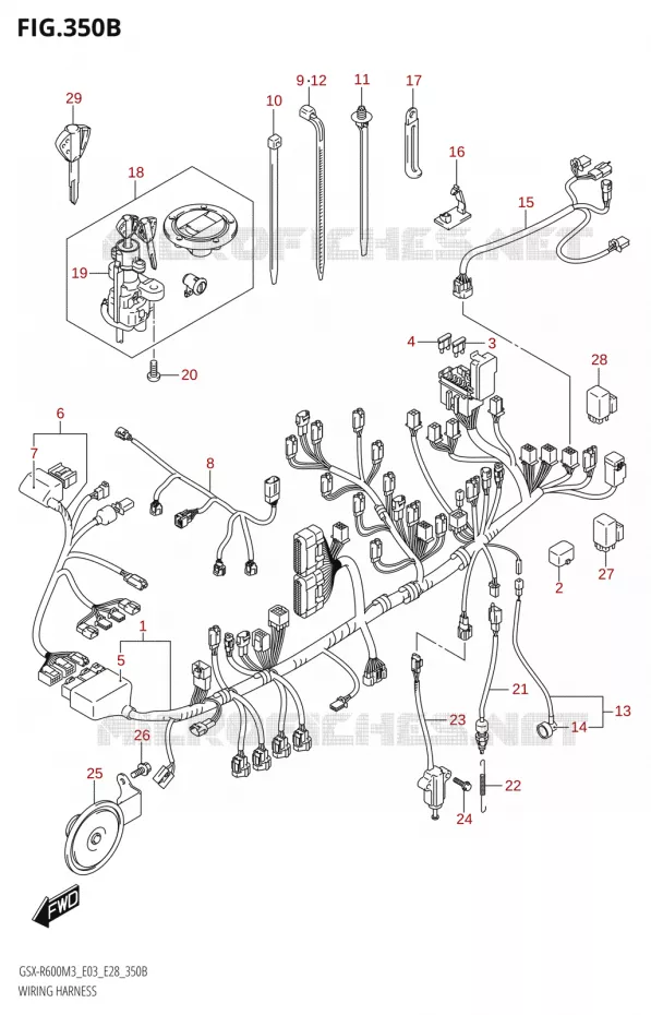 FAISCEAU ELECTRIQUE (E33) Suzuki MOTO 600 GSX-R 2023  GSX-R600 M3 (E03,E28,E33)