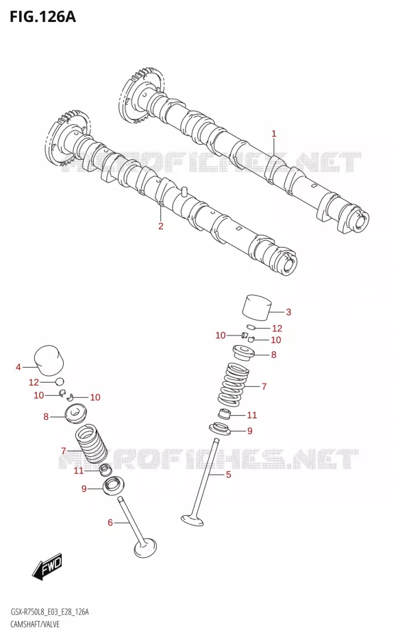 ARBRE A CAMES - SOUPAPES Suzuki MOTO 750 GSX-R 2018  GSX-R750 L8 (E03,E28,E33)