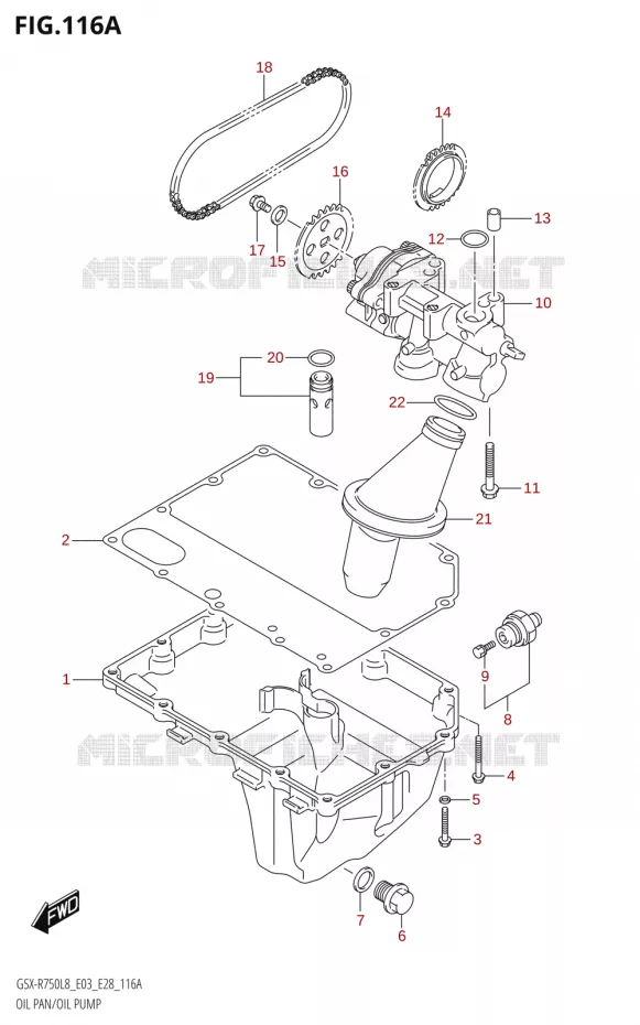 CARTER INFERIEUR - POMPE A HUILE Suzuki MOTO 750 GSX-R 2018  GSX-R750 L8 (E03,E28,E33)