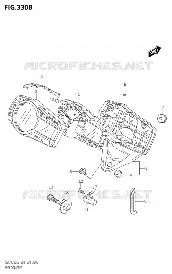 COMPTEUR (GSX-R750:L8:E28) Suzuki MOTO 750 GSX-R 2018  GSX-R750 L8 (E03,E28,E33)