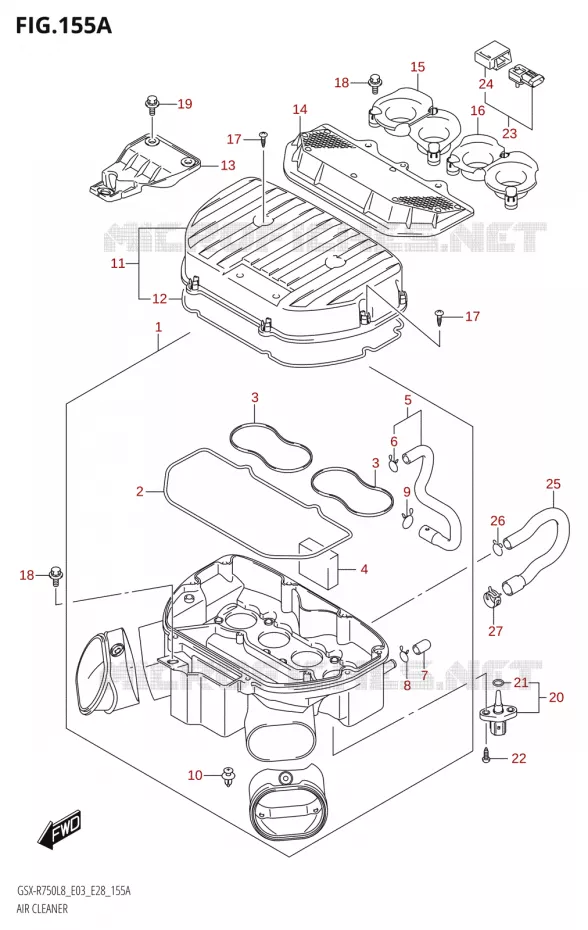 FILTRE A AIR Suzuki MOTO 750 GSX-R 2018  GSX-R750 L8 (E03,E28,E33)
