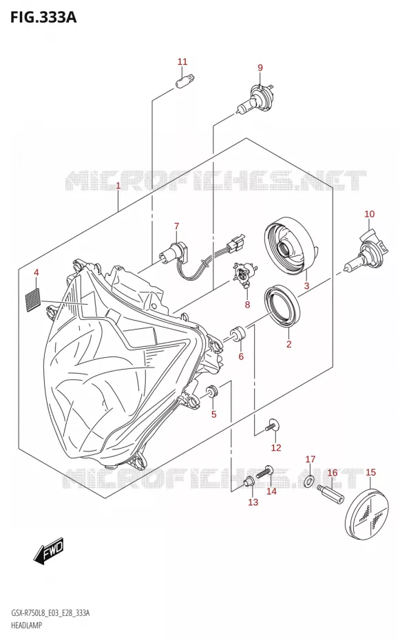 PHARE Suzuki MOTO 750 GSX-R 2018  GSX-R750 L8 (E03,E28,E33)