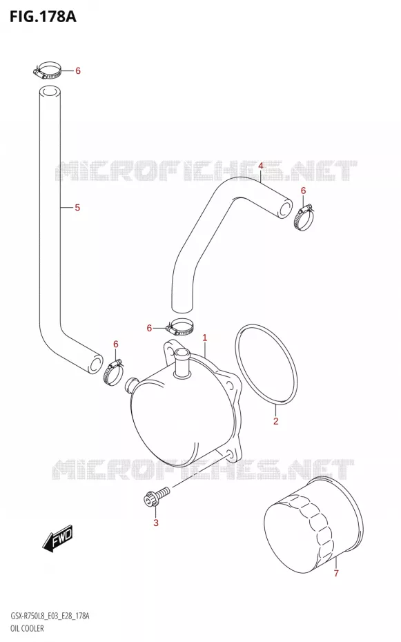 RADIATEUR D'HUILE Suzuki MOTO 750 GSX-R 2018  GSX-R750 L8 (E03,E28,E33)