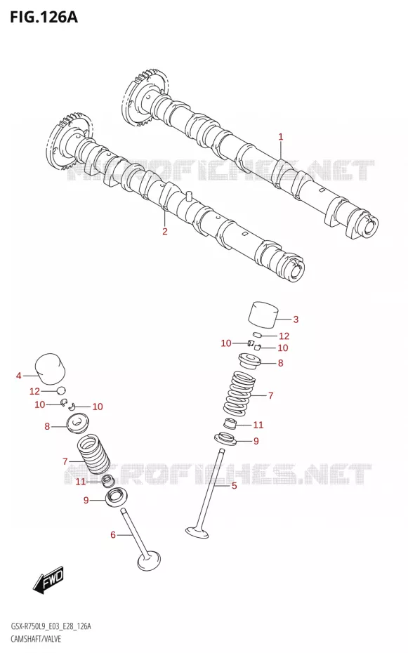 ARBRE A CAMES - SOUPAPES Suzuki MOTO 750 GSX-R 2019  GSX-R750 L9 (E03,E28,E33)