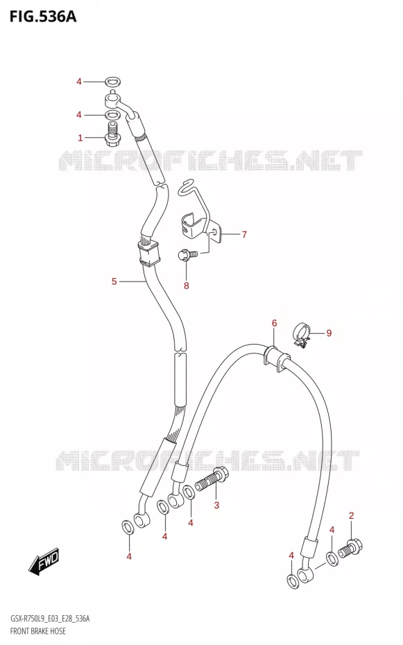 DURITE DE FREIN AVANT Suzuki MOTO 750 GSX-R 2019  GSX-R750 L9 (E03,E28,E33)