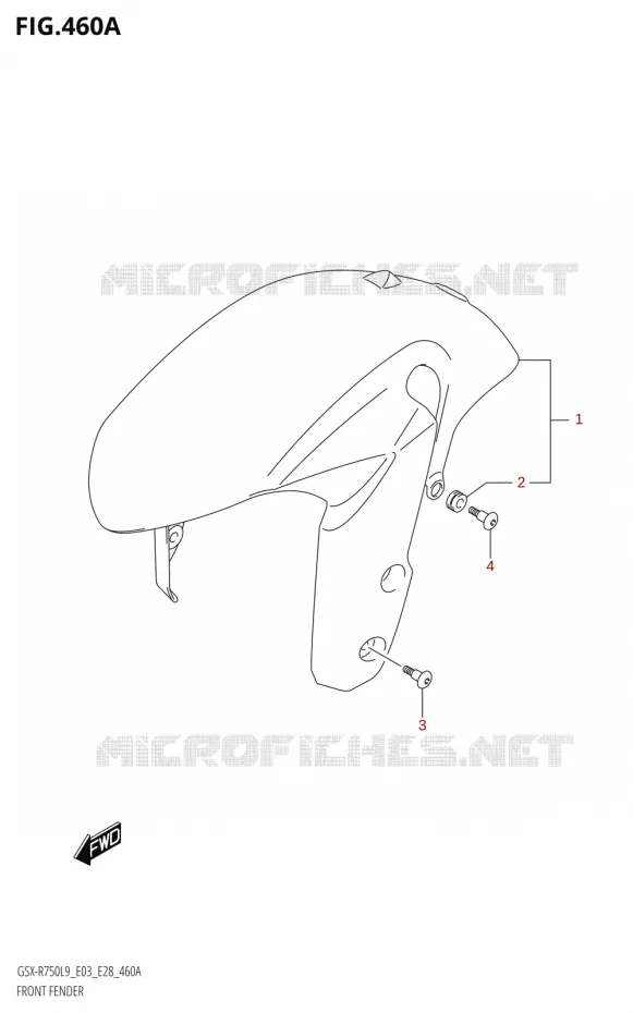 GARDE BOUE AVANT Suzuki MOTO 750 GSX-R 2019  GSX-R750 L9 (E03,E28,E33)