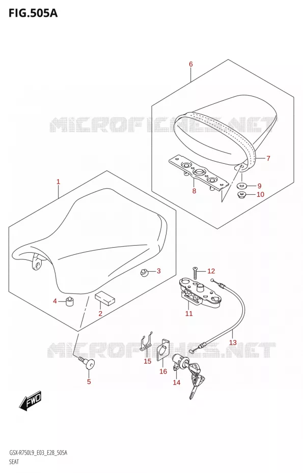 SELLE Suzuki MOTO 750 GSX-R 2019  GSX-R750 L9 (E03,E28,E33)