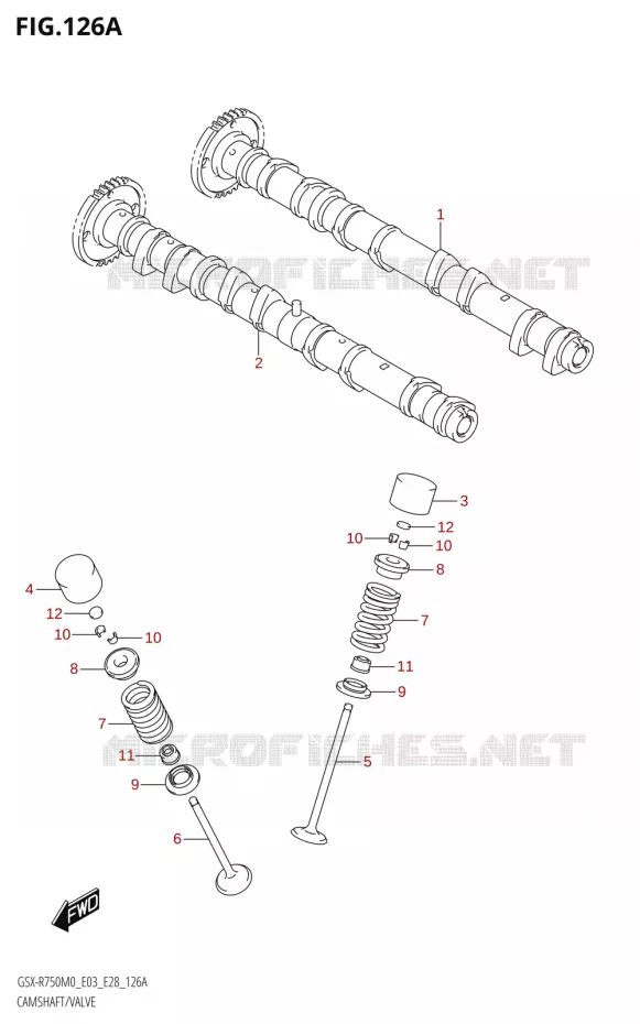ARBRE A CAMES - SOUPAPES Suzuki MOTO 750 GSX-R 2020  GSX-R750 M0 (E03,E28,E33)