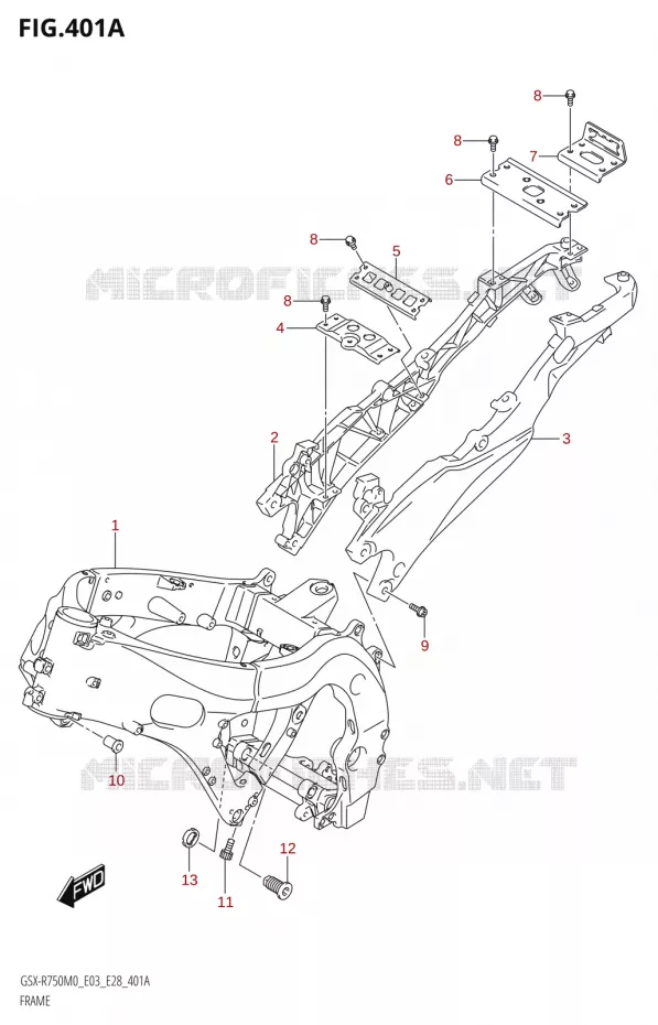 CADRE Suzuki MOTO 750 GSX-R 2020  GSX-R750 M0 (E03,E28,E33)