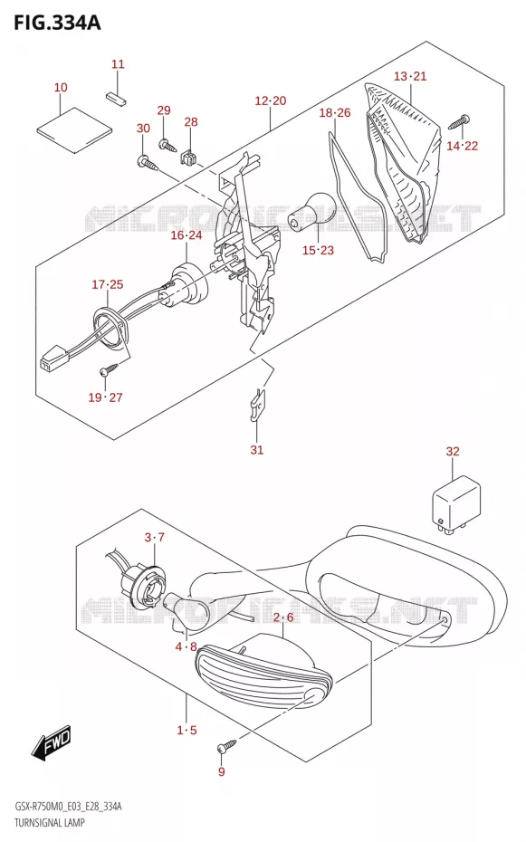 CLIGNOTANTS Suzuki MOTO 750 GSX-R 2020  GSX-R750 M0 (E03,E28,E33)