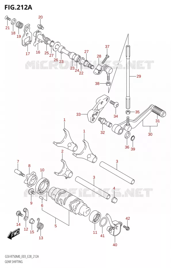 ENSEMBLE SELECTEUR DE VITESSES Suzuki MOTO 750 GSX-R 2020  GSX-R750 M0 (E03,E28,E33)