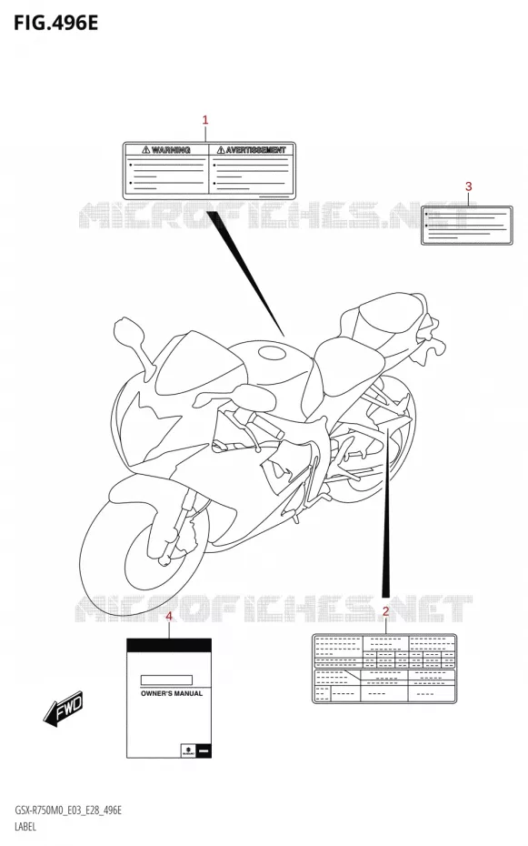 ETIQUETTE (E28) Suzuki MOTO 750 GSX-R 2020  GSX-R750 M0 (E03,E28,E33)