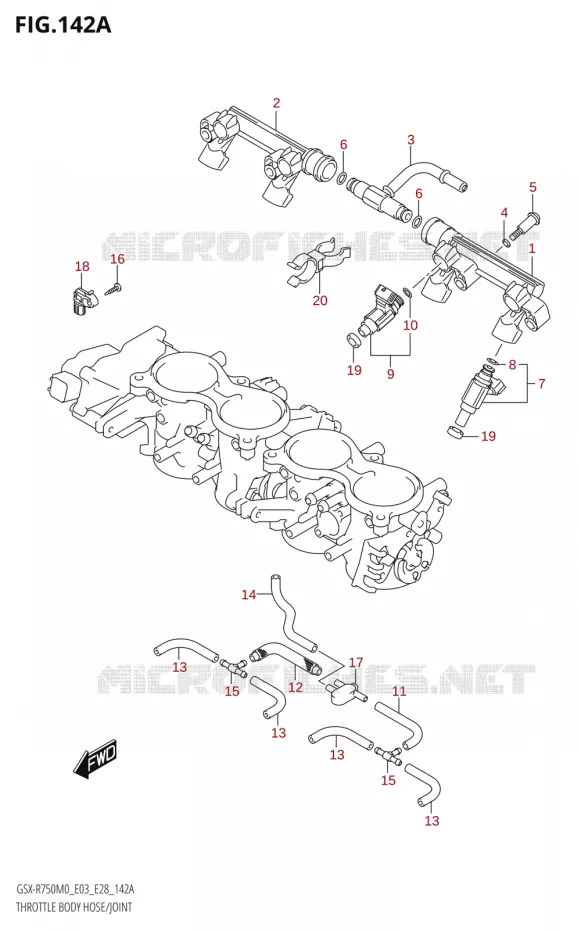 INJECTEURS (E03,E28) Suzuki MOTO 750 GSX-R 2020  GSX-R750 M0 (E03,E28,E33)