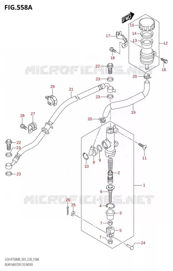 MAITRE CYLINDRE ARRIERE Suzuki MOTO 750 GSX-R 2020  GSX-R750 M0 (E03,E28,E33)