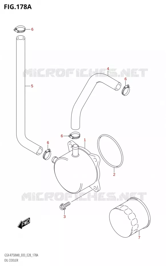 RADIATEUR D'HUILE Suzuki MOTO 750 GSX-R 2020  GSX-R750 M0 (E03,E28,E33)