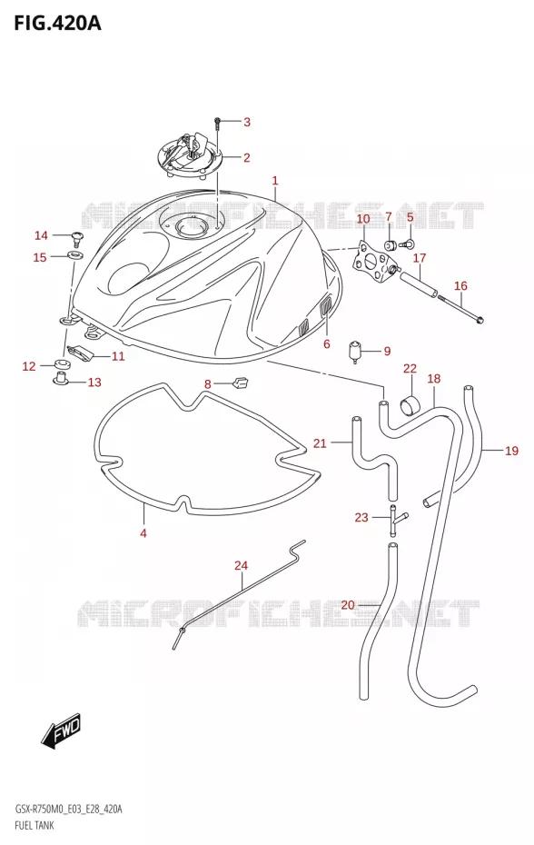 RESERVOIR D'ESSENCE (E03,E28) Suzuki MOTO 750 GSX-R 2020  GSX-R750 M0 (E03,E28,E33)