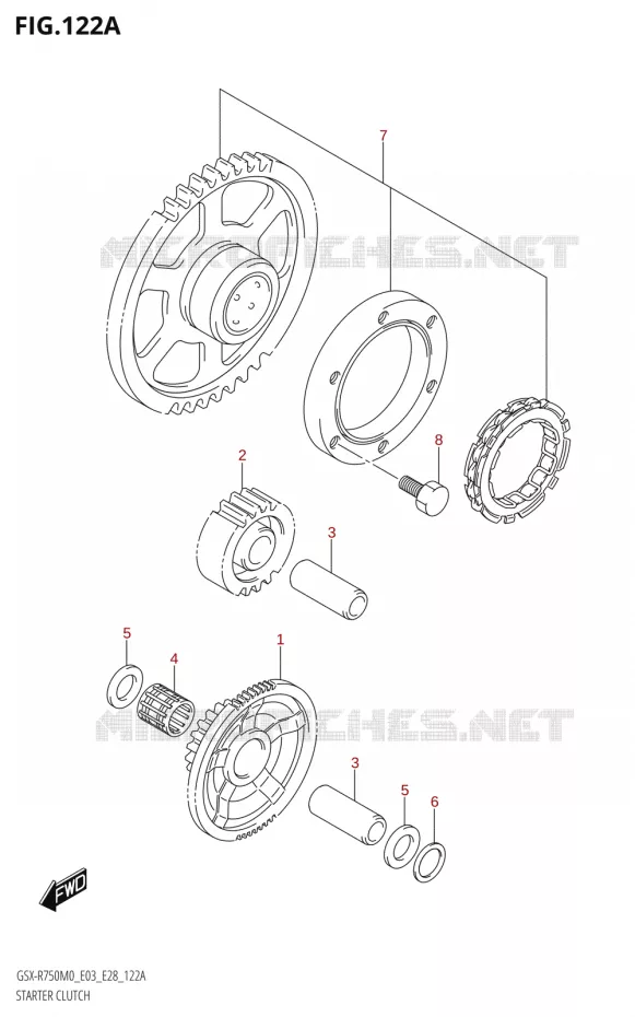 ROUE LIBRE DE DEMARREUR Suzuki MOTO 750 GSX-R 2020  GSX-R750 M0 (E03,E28,E33)
