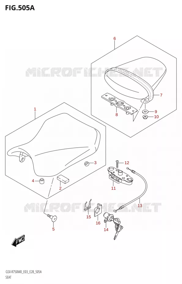 SELLE Suzuki MOTO 750 GSX-R 2020  GSX-R750 M0 (E03,E28,E33)