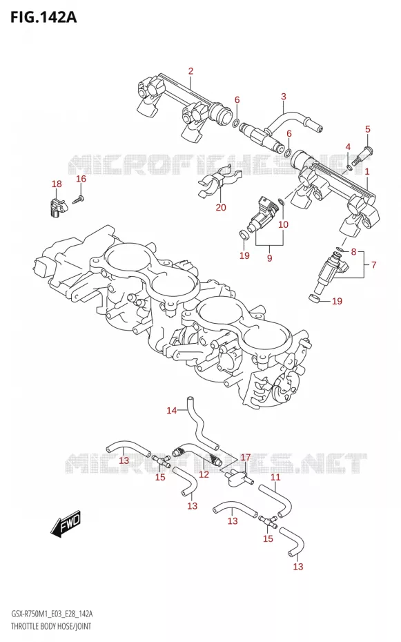 SYSTÈME D'INJECTION (E03,E28) Suzuki MOTO 750 GSX-R 2021  GSX-R750 M1 (E03,E28,E33)