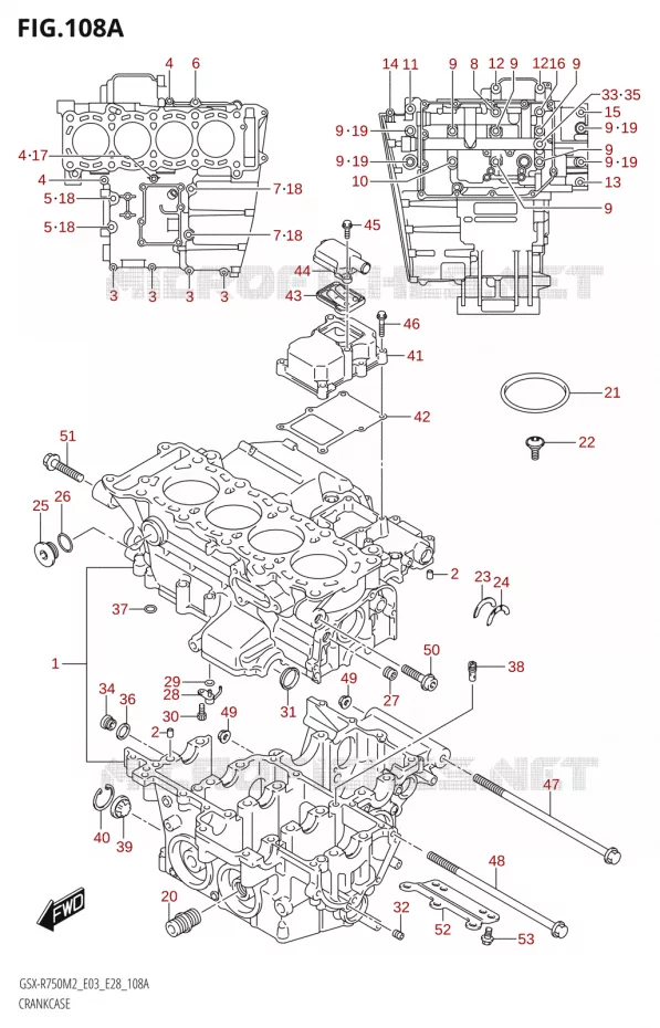 CARTERS MOTEUR Suzuki MOTO 750 GSX-R 2022  GSX-R750 M2 (E03,E28,E33)