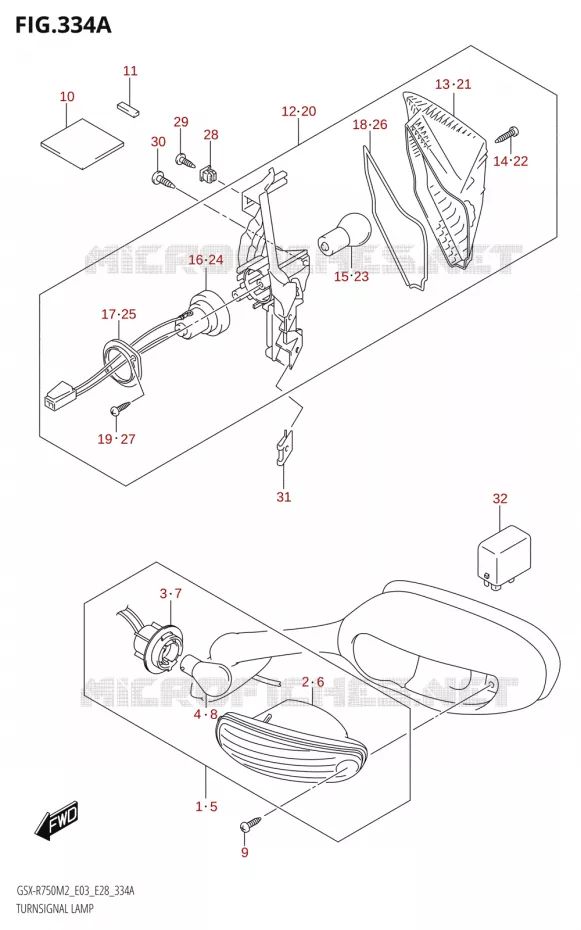 CLIGNOTANTS Suzuki MOTO 750 GSX-R 2022  GSX-R750 M2 (E03,E28,E33)