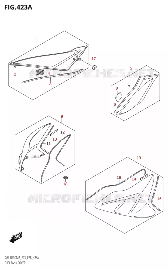 COUVRE RESERVOIR (GSX-R750) Suzuki MOTO 750 GSX-R 2022  GSX-R750 M2 (E03,E28,E33)