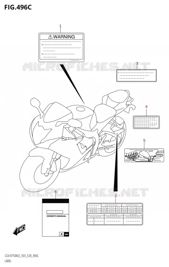 ETIQUETTE (E33) Suzuki MOTO 750 GSX-R 2022  GSX-R750 M2 (E03,E28,E33)