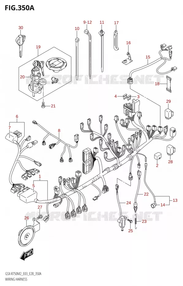 FAISCEAU ELECTRIQUE (E03,E28) Suzuki MOTO 750 GSX-R 2022  GSX-R750 M2 (E03,E28,E33)