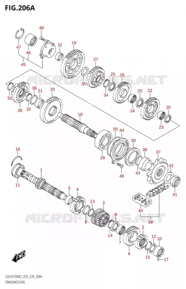 TRANSMISSION Suzuki MOTO 750 GSX-R 2022  GSX-R750 M2 (E03,E28,E33)