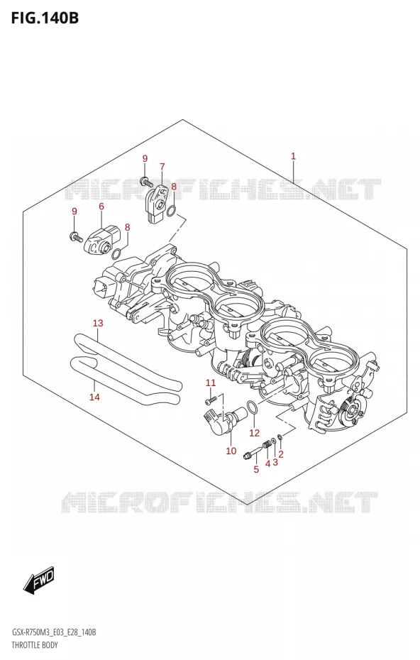 CORPS DE PAPILLON (E33) Suzuki MOTO 750 GSX-R 2023  GSX-R750 M3 (E03,E28,E33)