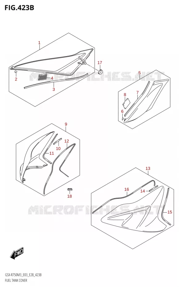 COUVRE RESERVOIR (GSX-R750:E33) Suzuki MOTO 750 GSX-R 2023  GSX-R750 M3 (E03,E28,E33)