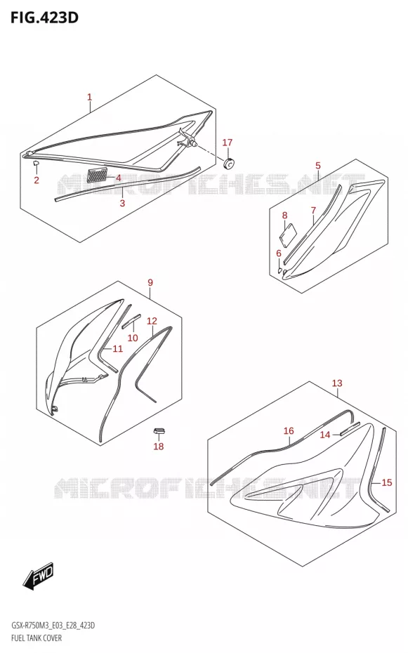 COUVRE RESERVOIR (GSX-R750Z:E33) Suzuki MOTO 750 GSX-R 2023  GSX-R750 M3 (E03,E28,E33)