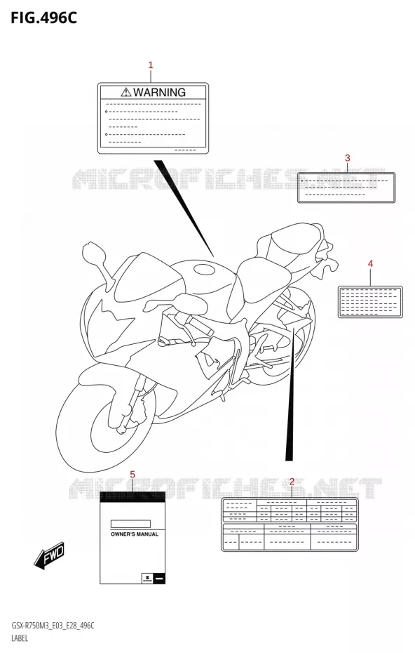 ETIQUETTE (E03) Suzuki MOTO 750 GSX-R 2023  GSX-R750 M3 (E03,E28,E33)