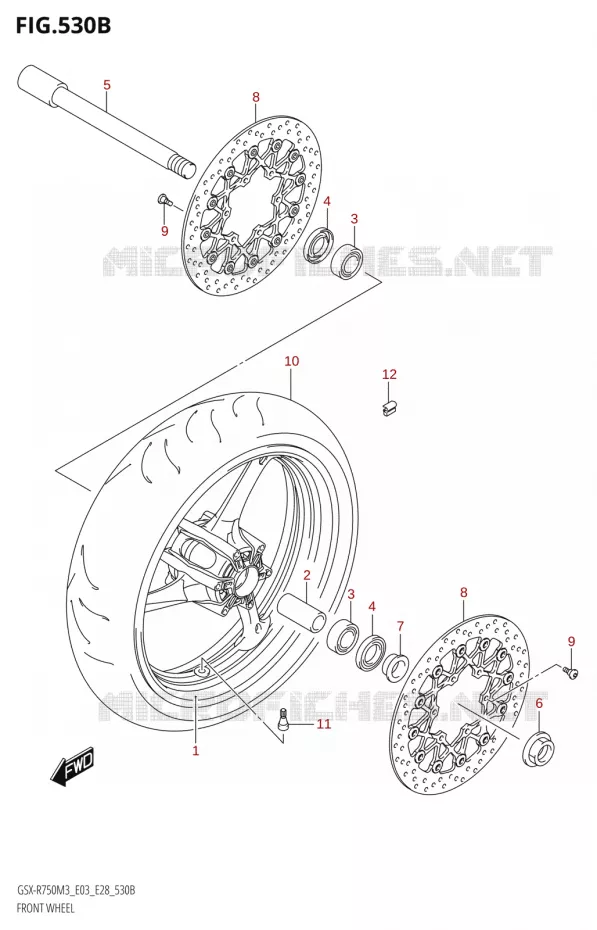 ROUE AVANT (GSX-R750) Suzuki MOTO 750 GSX-R 2023  GSX-R750 M3 (E03,E28,E33)