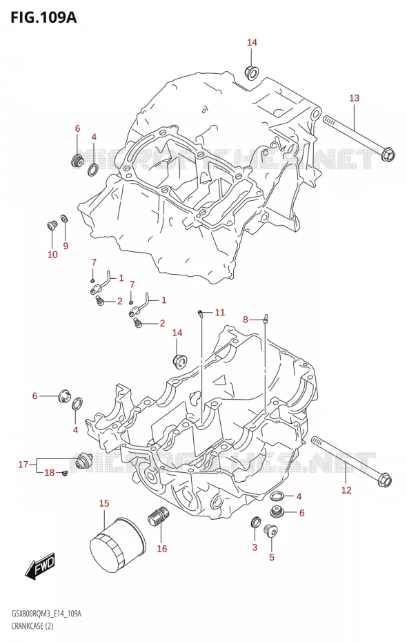 CARTERS MOTEUR (2) Suzuki MOTO 800 GSX 2023  GSX800RQ M3 (E14)