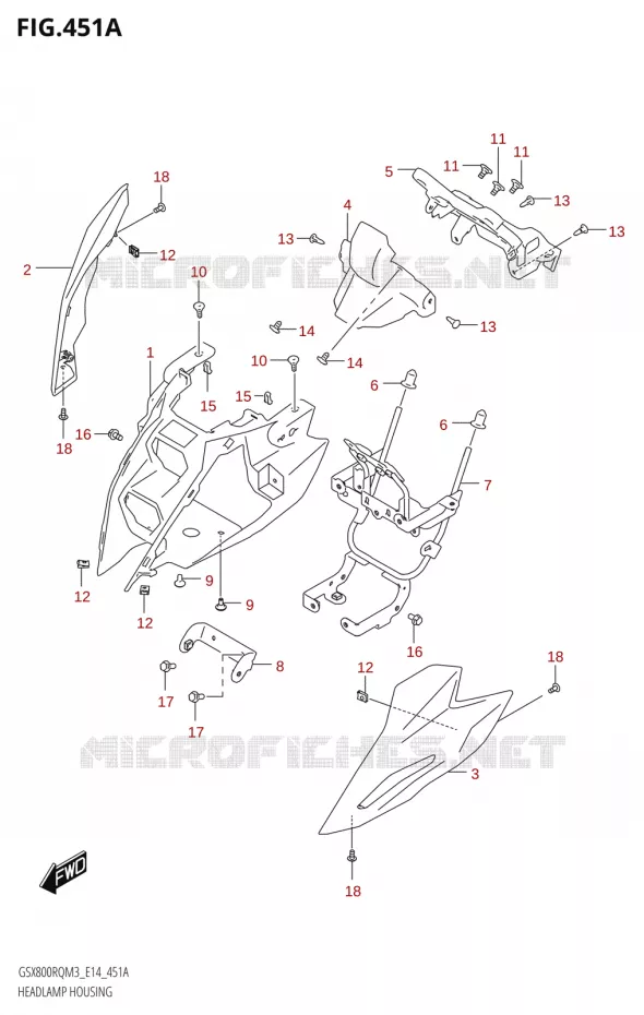 ENTOURAGE DE PHARE Suzuki MOTO 800 GSX 2023  GSX800RQ M3 (E14)